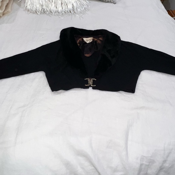 Vintage 1960”s Mr. Blackwell Black Faux Fur Jacket Size Small - Picture 3 of 13